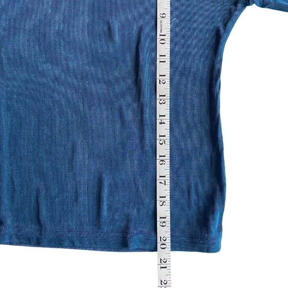 Fiore Peacock Blue Top Women's Sz S Elegant Timeless Classic Wardrobe Staple - Picture 7 of 7